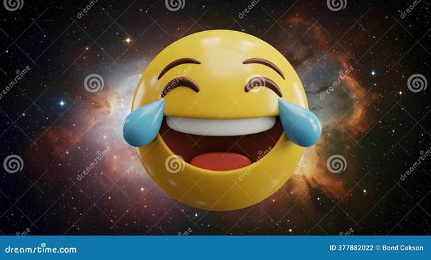 Giant 3D Laughing Emoji Floating in Space. Generative AI Stock ...