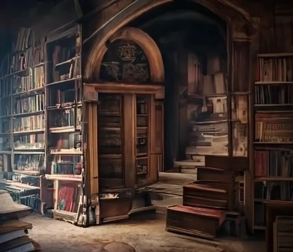 image of a mysterious and magical bookstore