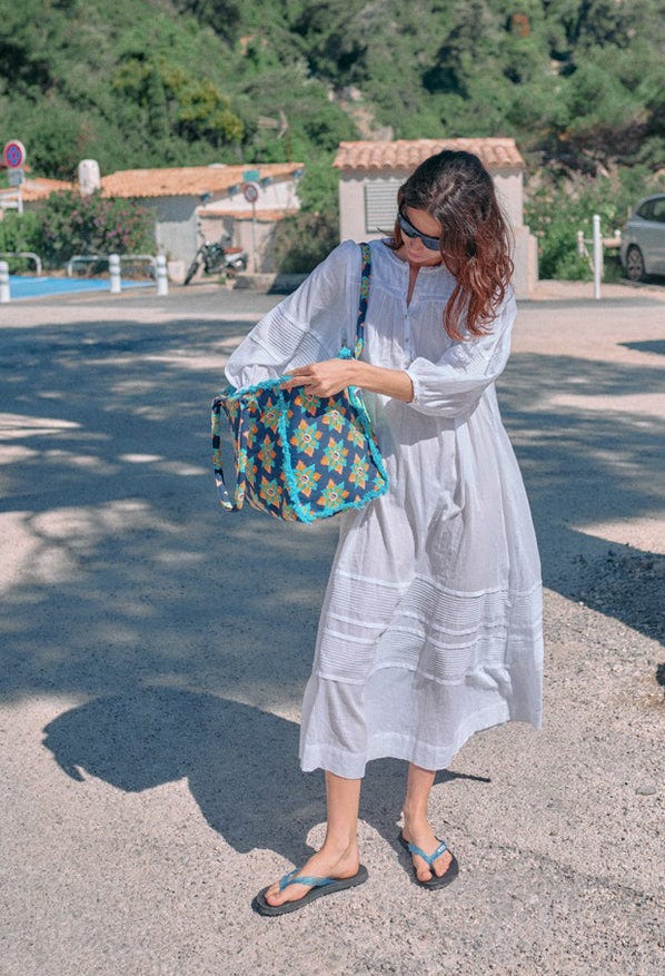 Ingrid White Cotton Voile Dress