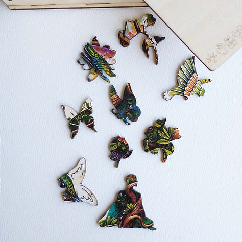 Kaayee Yin Yang Hummingbird Wooden Jigsaw Puzzle