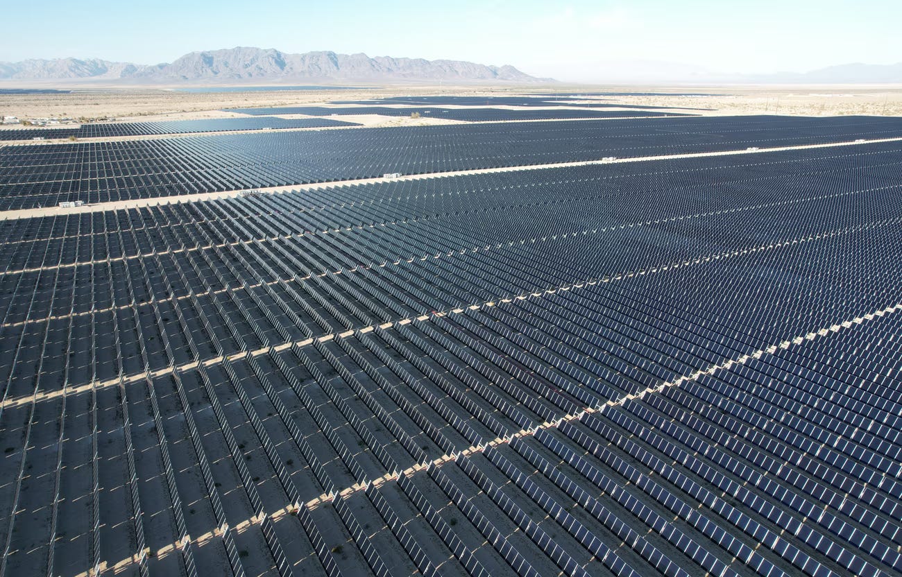 photo of solar panels in the Mojave Desert photo of solar panels in the Mojave Desert