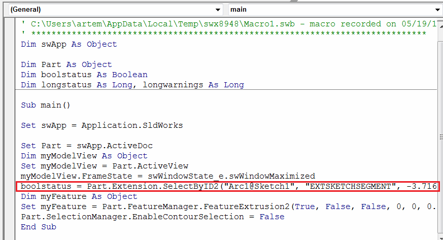 Fixing the inconsistent selections in the SOLIDWORKS macro