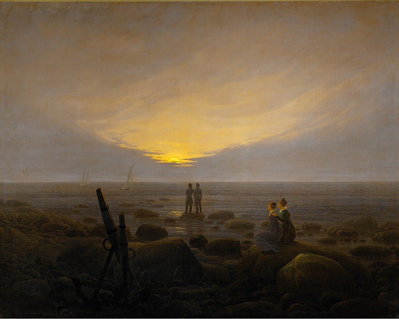 Caspar David Friedrich, Moonrise over the Sea, 1822 Caspar David Friedrich, Moonrise over the Sea, 1822