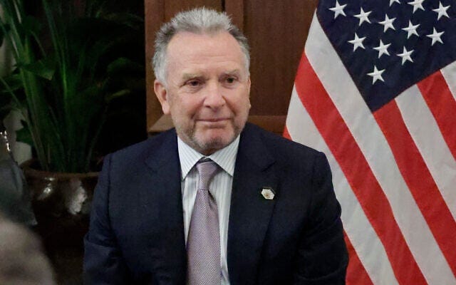 US Special Envoy Steve Witkoff attends a meeting with Ukrainian officials, November 30, 2025, in Hallandale Beach, Florida. (AP/Terry Renna)