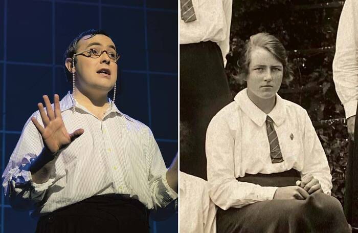 Jak Malone on the left and the real Hester Leggatt on the right