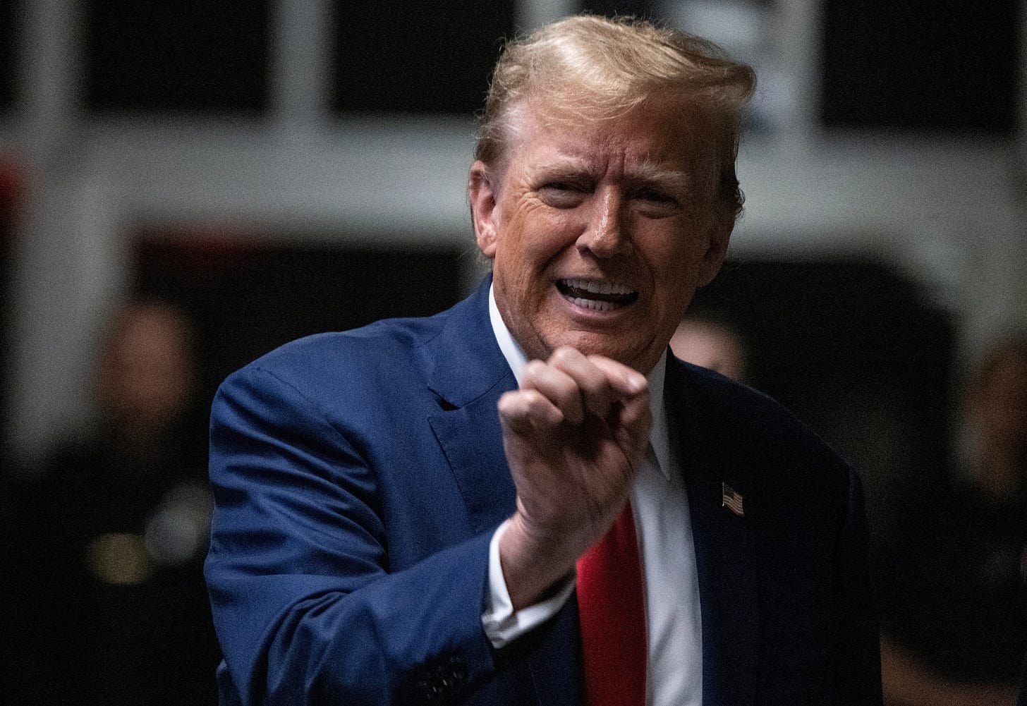(Former President Donald Trump addresses the media after a day of testimony in his trial at Manhattan Criminal Court on May 10, 2024. Photo by Victor J. Blue/Pool via Reuters) (Former President Donald Trump addresses the media after a day of testimony in his trial at Manhattan Criminal Court on May 10, 2024. Photo by Victor J. Blue/Pool via Reuters)