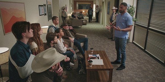 Walker Trey giving James' family his update after shooting. Walker Trey giving James' family his update after shooting.