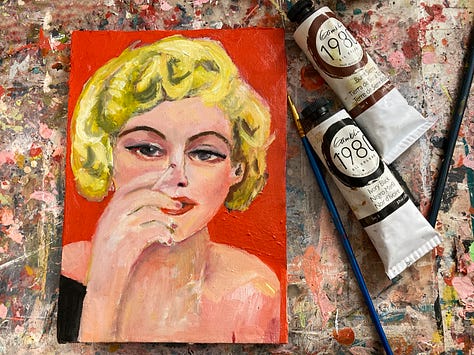 Oil portrait of Marilyn Monroe by Miz Katie