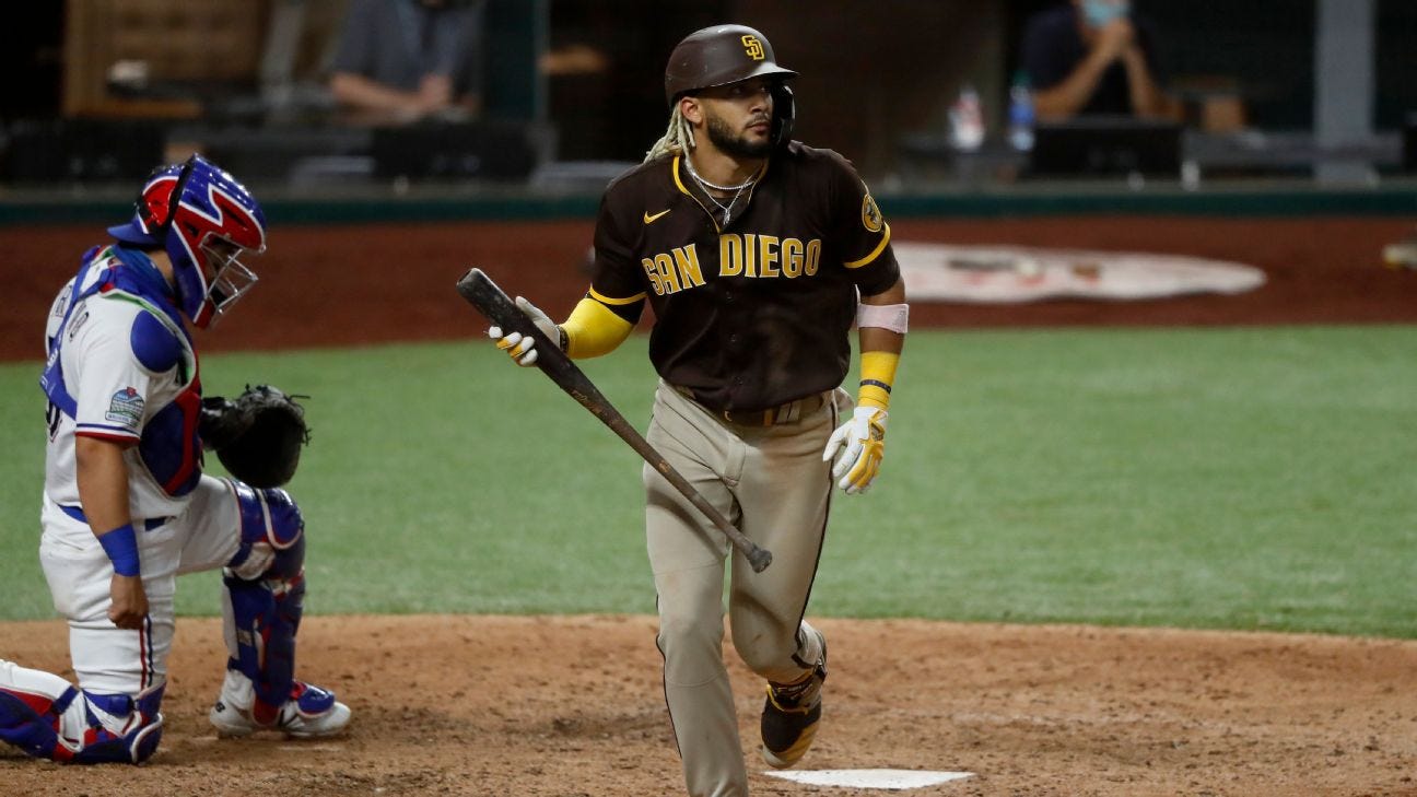Padres' Fernando Tatis Jr. angers Rangers with late grand slam in rout