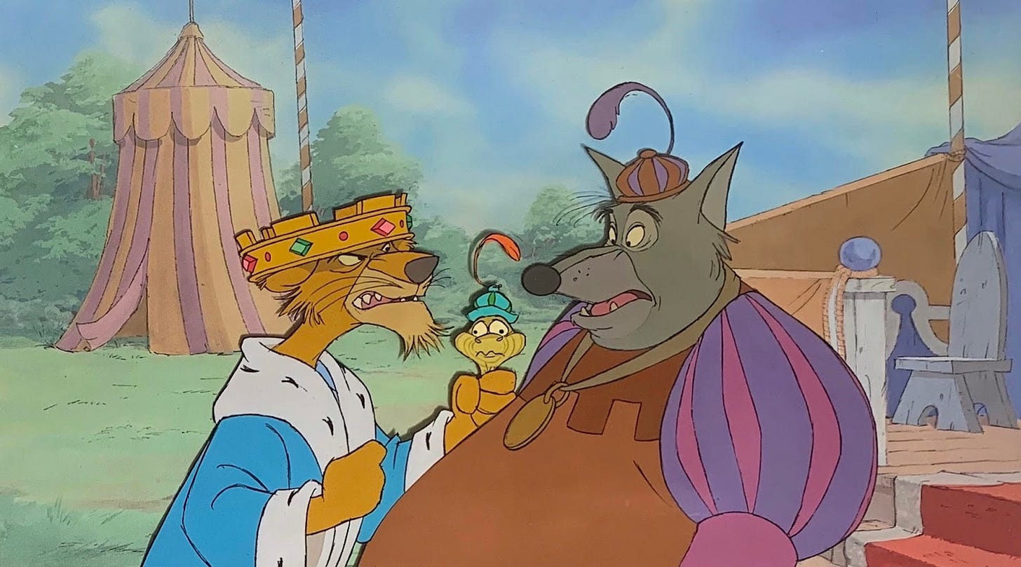 Animation Collection: Original Production Animation Cels of Prince John, Sir Hiss, and The ...