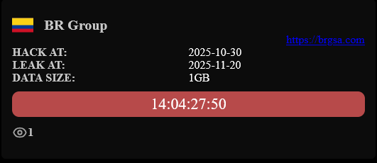 BR Group (brgsa.com), es una empresa colombiana se especializa en la fabricación de productos de plástico, ha sido publicada en el sitio DarkWeb del grupo de ransomware NightSpire.