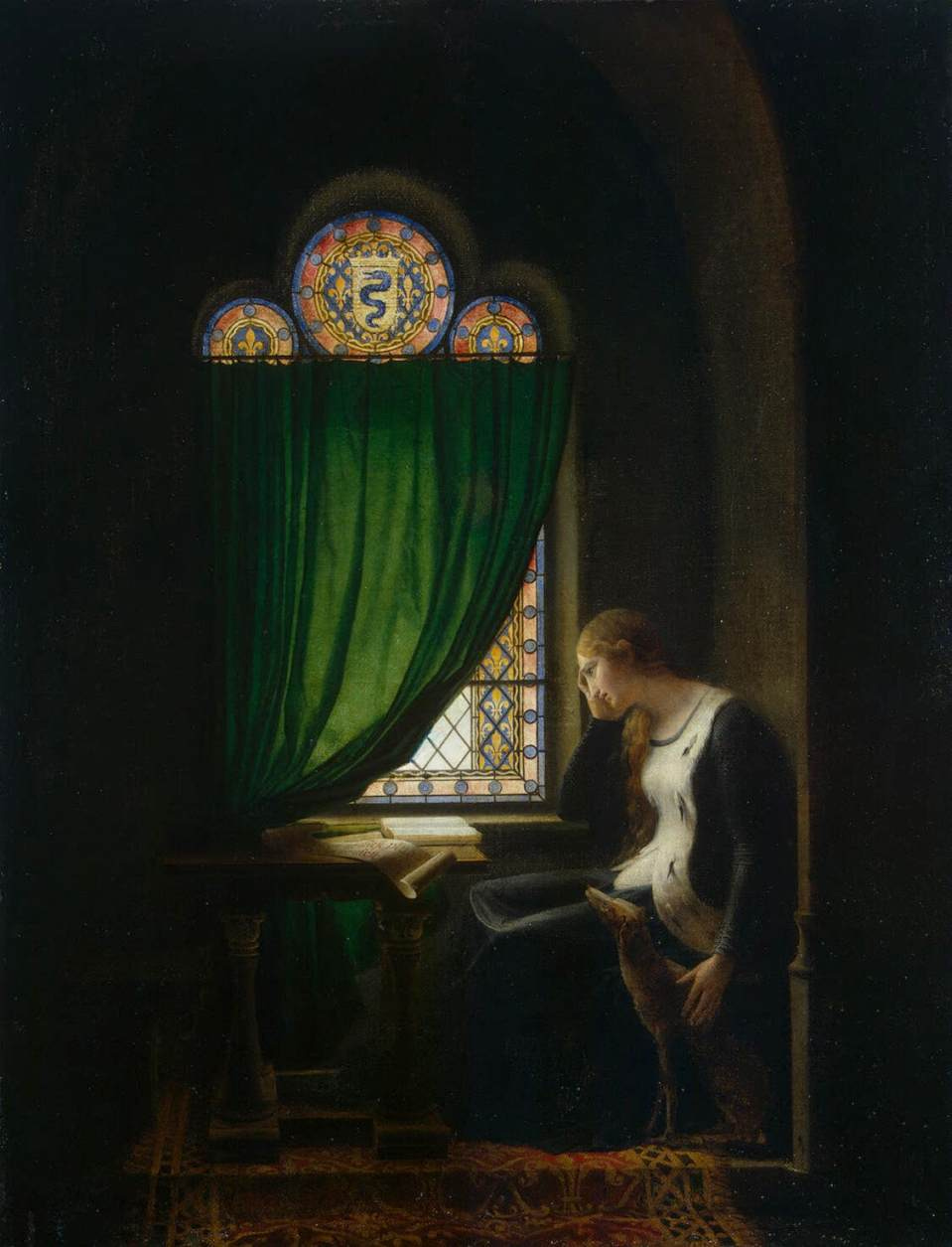 Valentine of Milan Mourning her Husband, the Duke of Orléans by RICHARD,  Fleury-François
