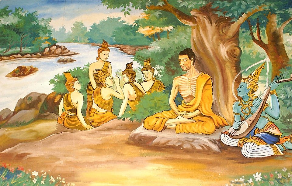 File:Ascetic Bodhisatta Gotama with the Group of Five.jpg