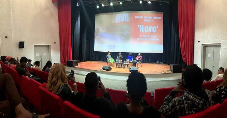 The HERE Exhibition opened with a panel discussion. Photo Credit: STER	 The HERE Exhibition opened with a panel discussion. Photo Credit: STER