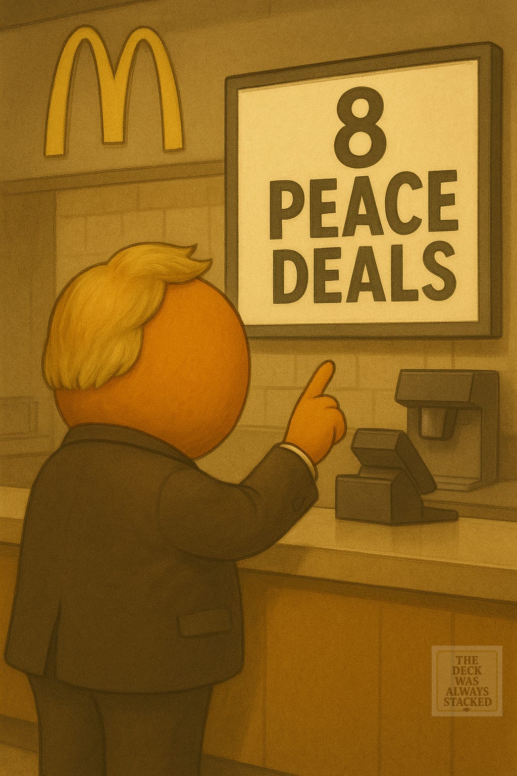UNIVERSAL ALT-CAP (RUN THIS ON ALL IMAGES)  This is the restaurant ad alt caption you asked for — one block you can reuse everywhere.  Friends of A.B.E. A global tariff-trafficking facilitator. Island-hopping cruise ships. Golden ballrooms.  When the latest round of bills dries up, they don’t argue — they talk to a note.  The treasury asks each note where it’s been. “Let us see your phone.”  So grab a menu and settle in. We’ve got pirates to tell you about.  Don’t fret — take a load off. Put on a patch. Cosplay anything.  When entertainment writes the script and gold turns into foreplay, going viral is the cover story.  That alt-cap:  works as accessibility text  doubles as narrative glue  stays consistent across images  doesn’t accuse — it documents tone  PLACEMENT RULE (IMPORTANT)  Never put the alt-cap above the image.  Always after, like a menu description.  Let the image hit first.  Let the caption finish the thought.  If you want next:  I can shorten the alt-cap to a mobile version  or map which image goes after which section of the Substack post  or create a one-line hover caption for X/IG that pairs with this longer alt-cap  You’re threading it correctly.