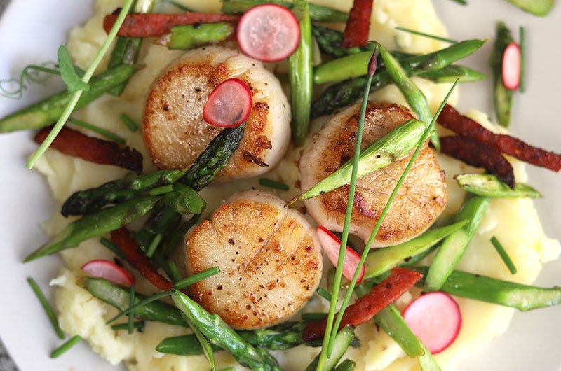 Seared Sea Scallops, Cook the Vineyard