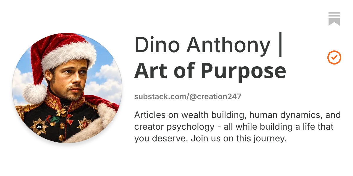 Dino Anthony | 𝐀𝐫𝐭 𝐨𝐟 𝐏𝐮𝐫𝐩𝐨𝐬𝐞 | Substack