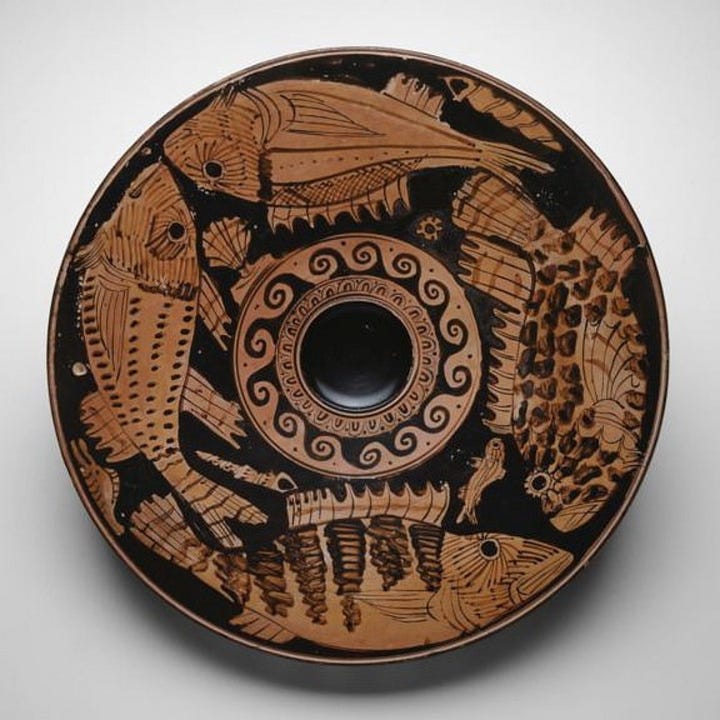 Images of Greek artifacts from 8th Century BCE, WorldHistory.org, CCA licenses.