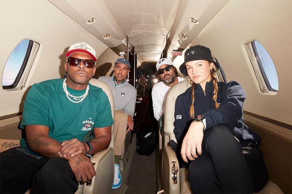 The collection aboard a Wheels Up jet