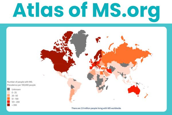 The Atlas of MS shows the prevalence of multiple sclerosis around the world.