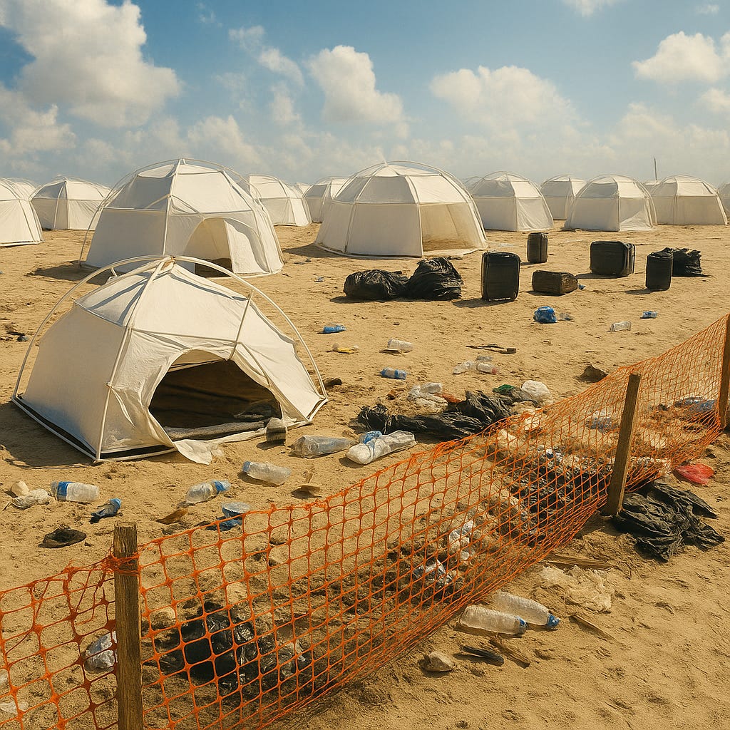 Deserted Tent City on the Beach
