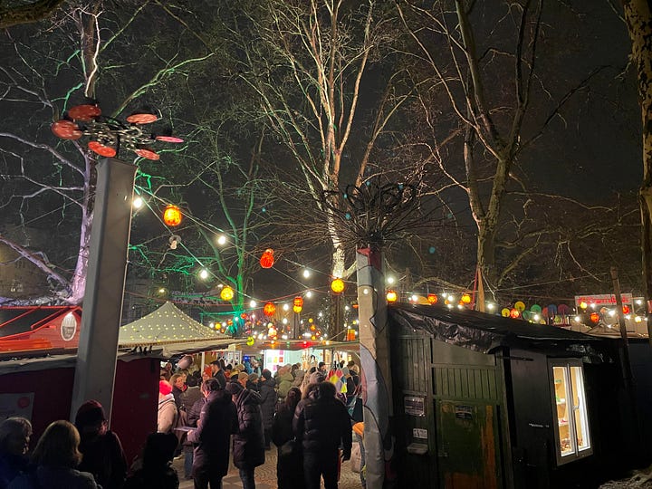 pictures from different christmas market stalls