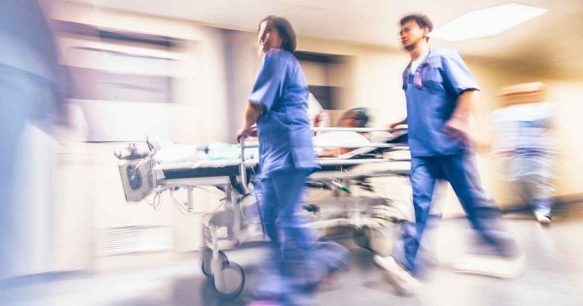 Blurred emergency in hospital