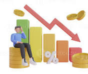 Ilustración 3D de recesión económica. Ilustración 3D de la ...