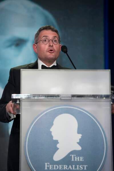 Leonard Leo speaks at the 2017 National Lawyers Convention. (Sait Serkan Gurbuz/AP)