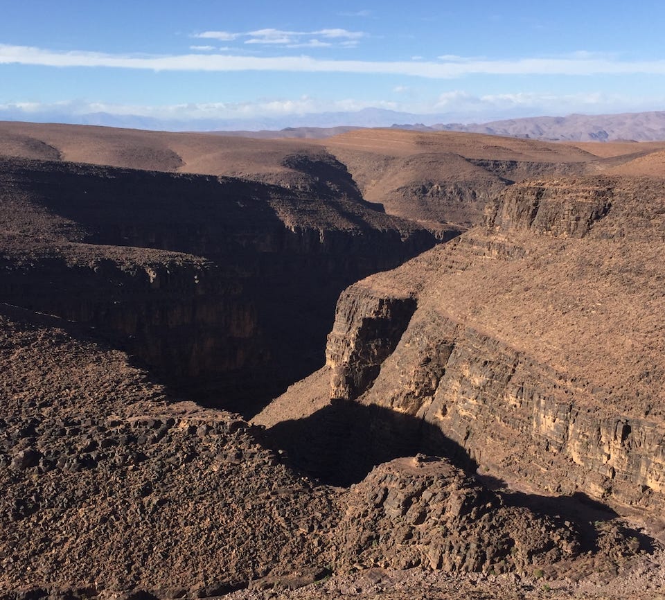 a canyon in Morocco