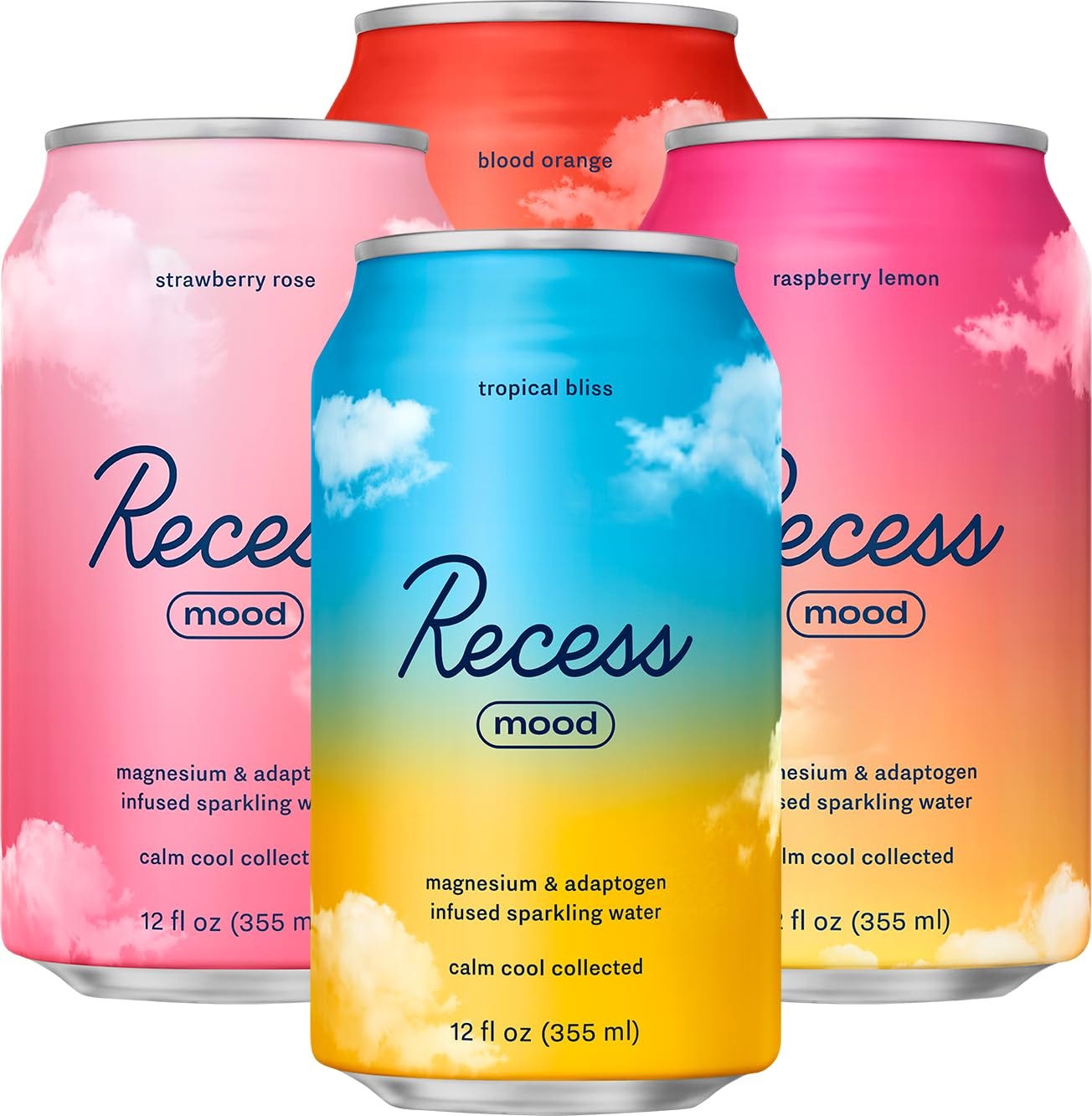 Amazon.com : Recess Mood Magnesium & Adaptogen Drink, Relaxation Beverage,  12 ounce (Paradise Sampler Variety Pack, 12 pack) : Grocery & Gourmet Food