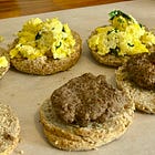 Savory egg & beef breakfast sandwiches 