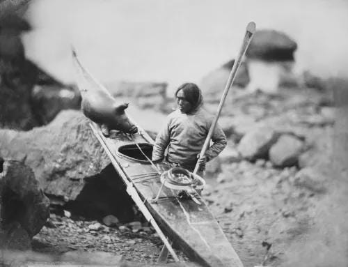 A groundbreaking image: the first known photograph of the Inuit people, captured during an Arctic expedition in 1854.