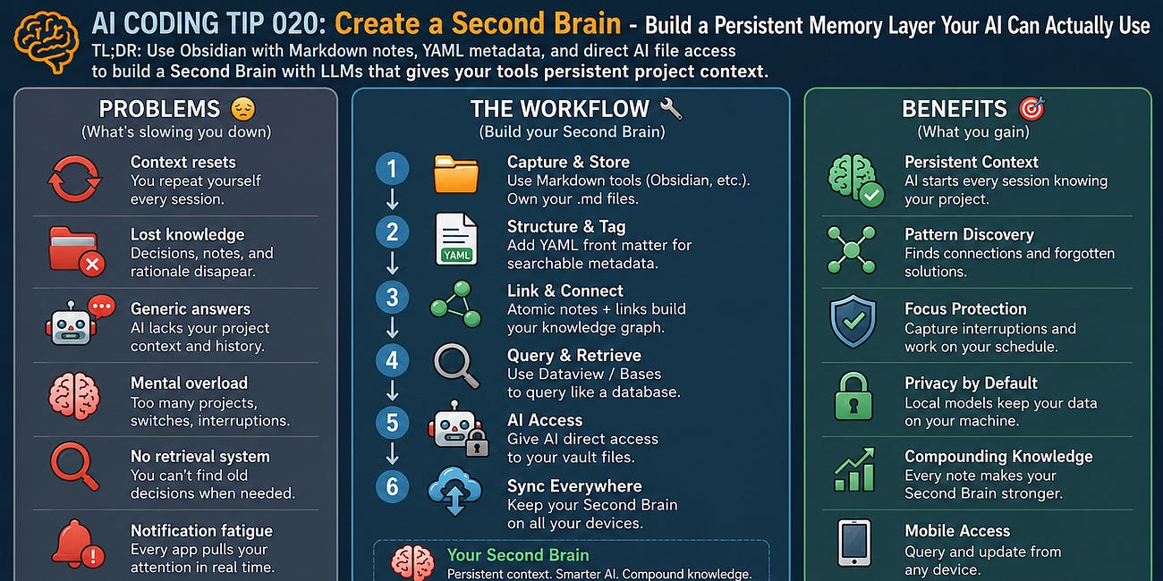 AI Coding Tip 020 - Create a Second Brain