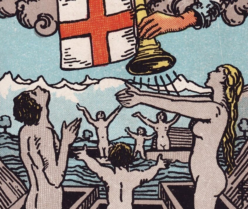 Detail, Judgment in the Rider Waite Smith Tarot