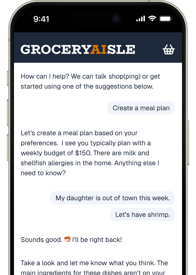 SmartMeals meal planning interface SmartMeals meal planning interface