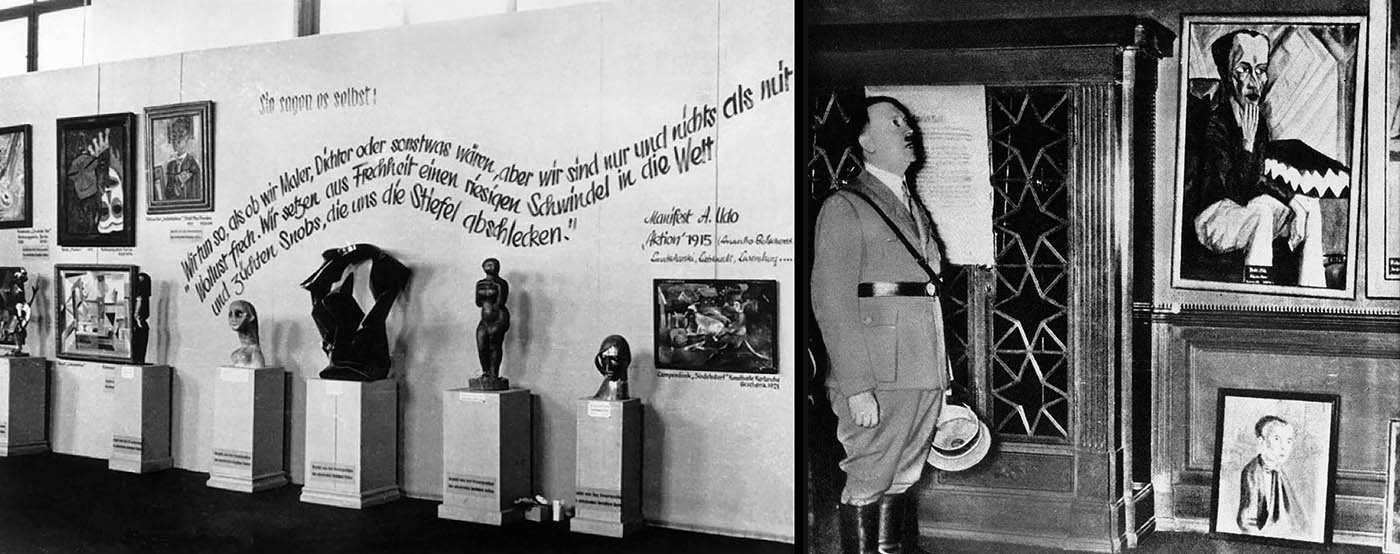 modern degenarate art exhibition hofgarten adolf hitler 1937