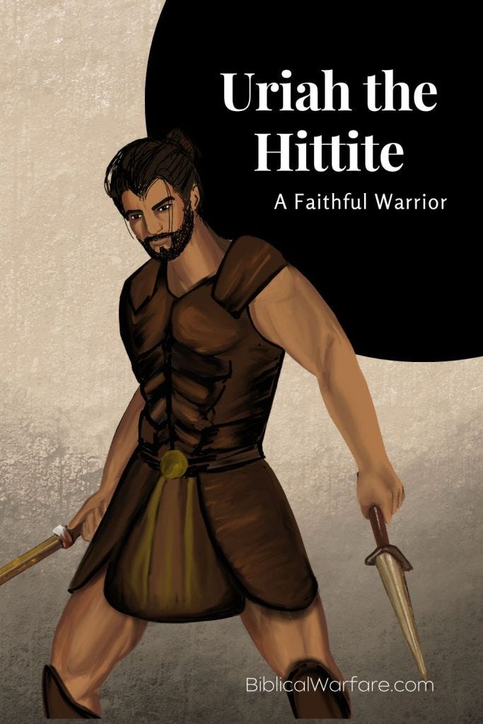 An image of a fierce warrior known as Uriah the Hittite, husband to Bathsheba, the man who King David killed. 