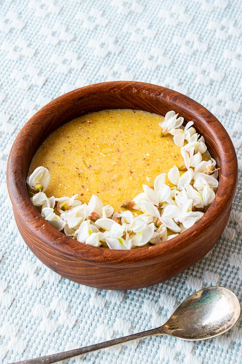 Detail photos of black locust flower recipes, shot by JB Douglas for The Wild Grocery