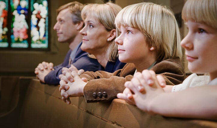 family prays