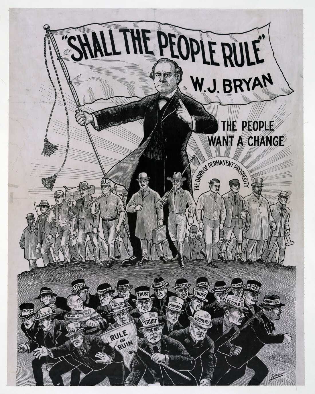 "Shall the people rule" poster from a William Jennings Bryan presidential campaign