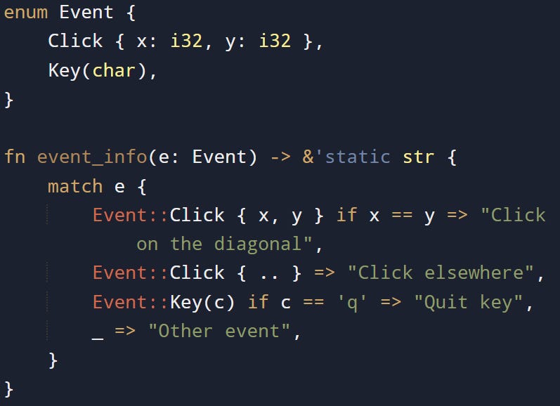 Match Control Flow in Rust and Pattern Matching Mechanics