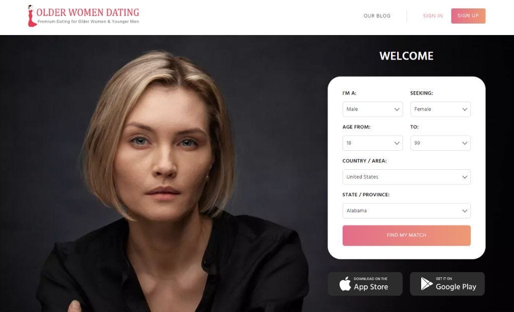 OlderWomenDating website