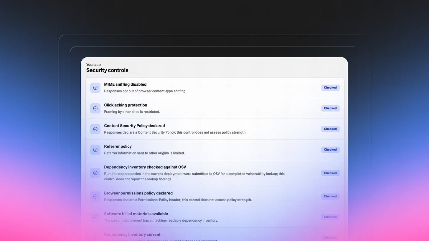 A dedicated security page for every business built on Lovable