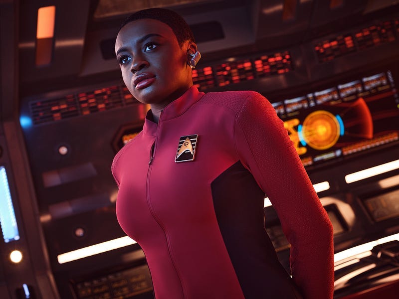 Uhura on the bridge from Star Trek Strange New Worlds