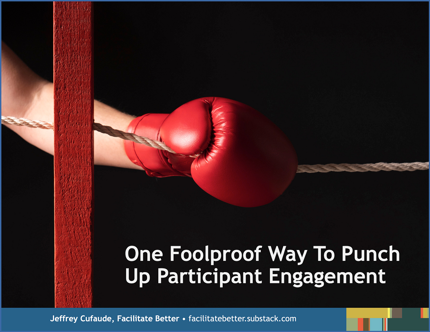 close-up of one arm/hand wearing a red boxing glove and grasping one ringside rope.