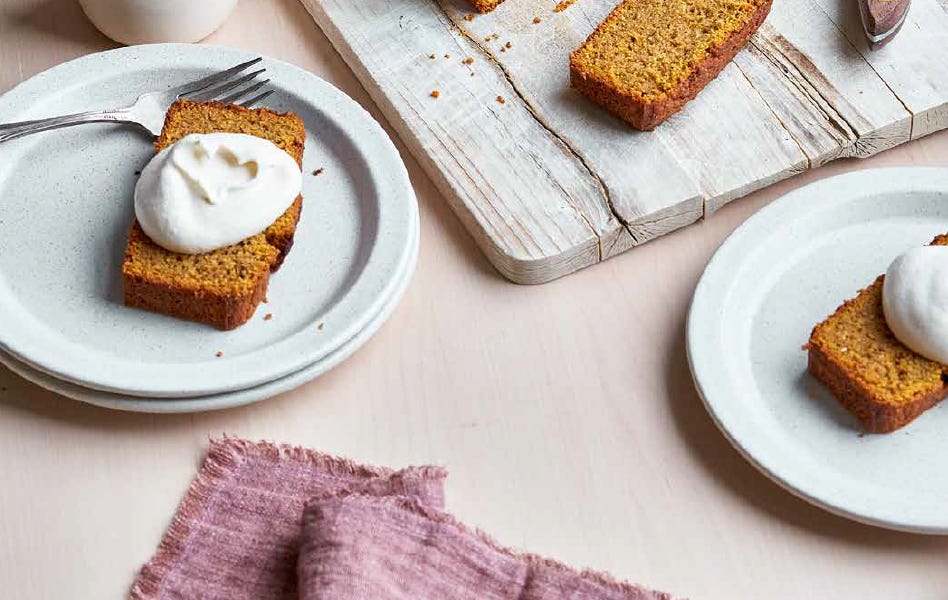 Honeynut Squash Cake with Cinnamon Whipped Cream 