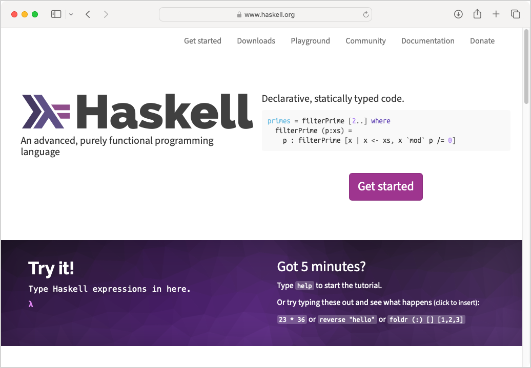 Haskell home page Haskell home page