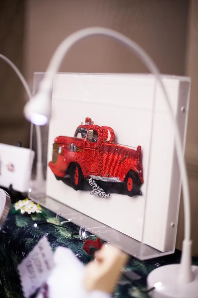 beaded 1943 Chevy fire truck beadwork etsy bead art Boston Sheraton show beaded 1943 Chevy fire truck beadwork etsy bead art Boston Sheraton show