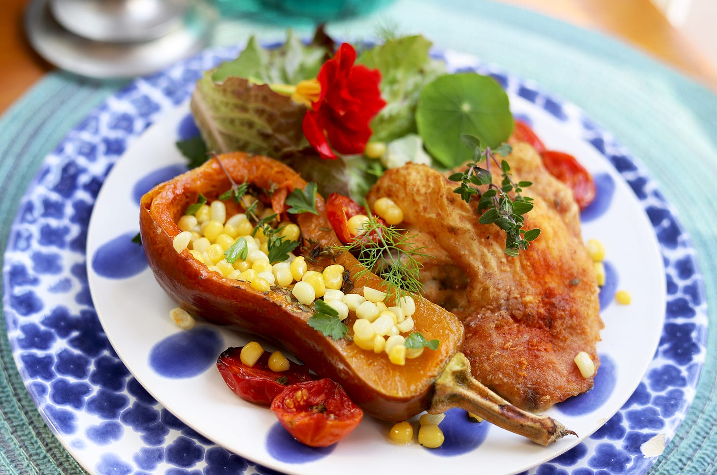 Crispy Sheet Pan Chicken with Honeynut Squash and Hot Honey Drizzle, Cook the Vineyard